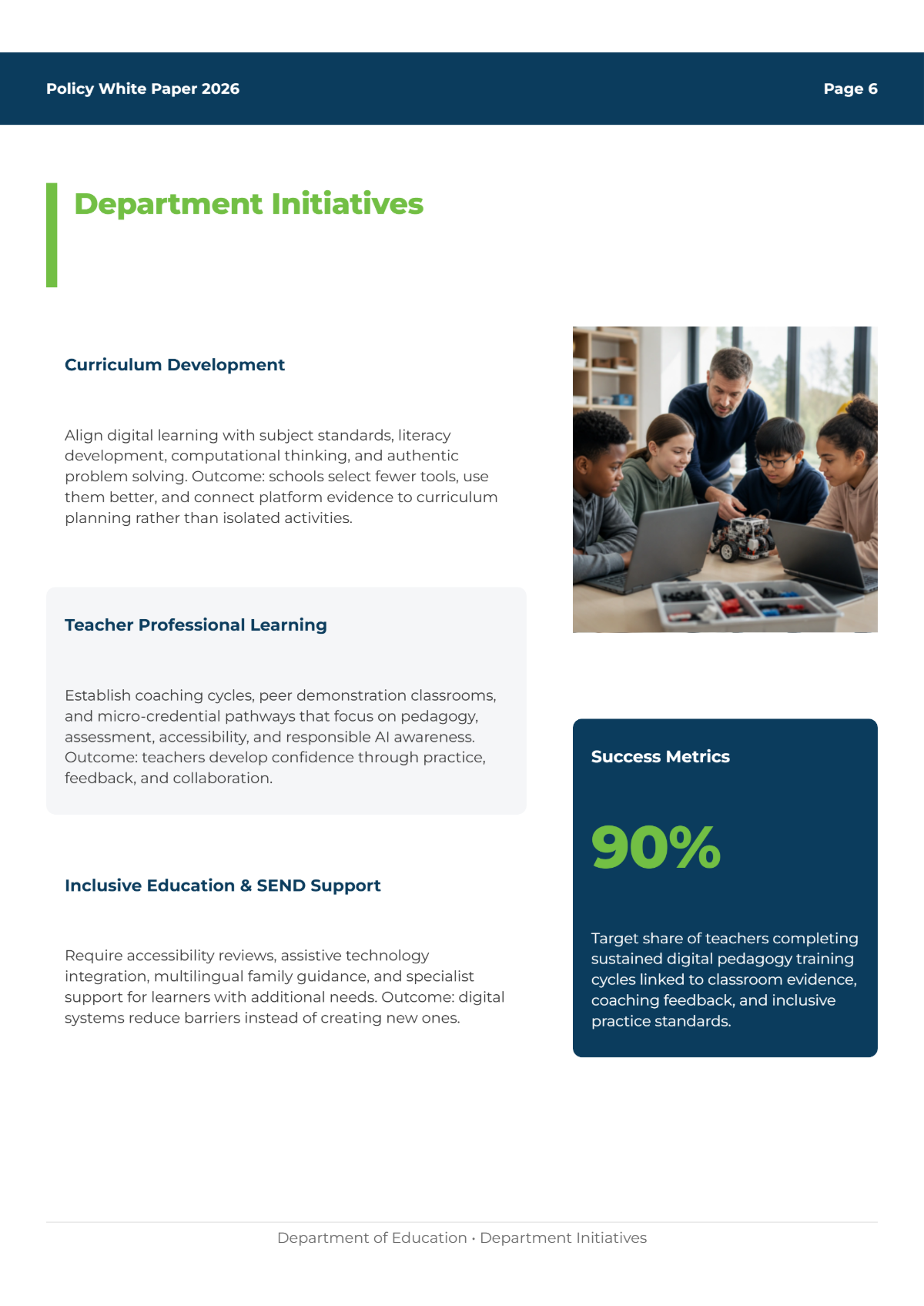 Free Department Of Education White Paper Template to Edit Online