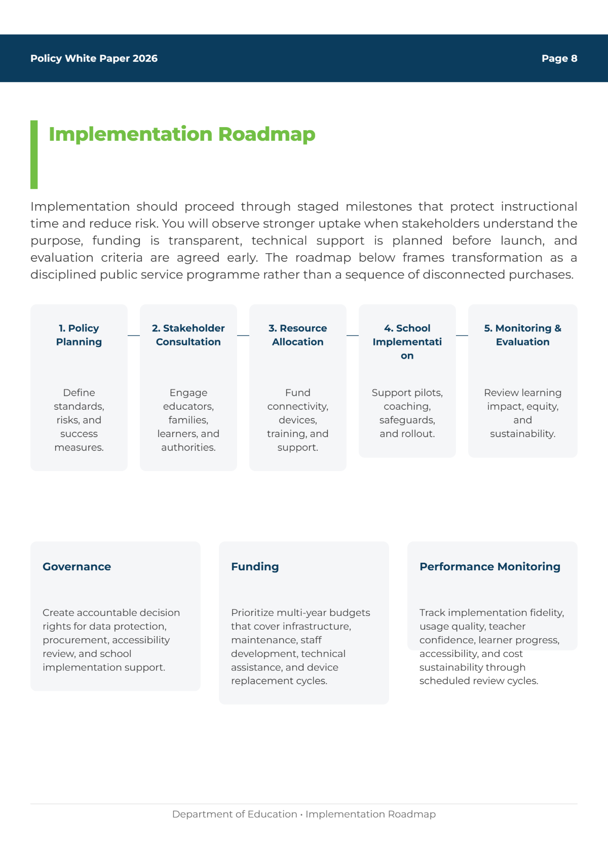 Free Department Of Education White Paper Template to Edit Online