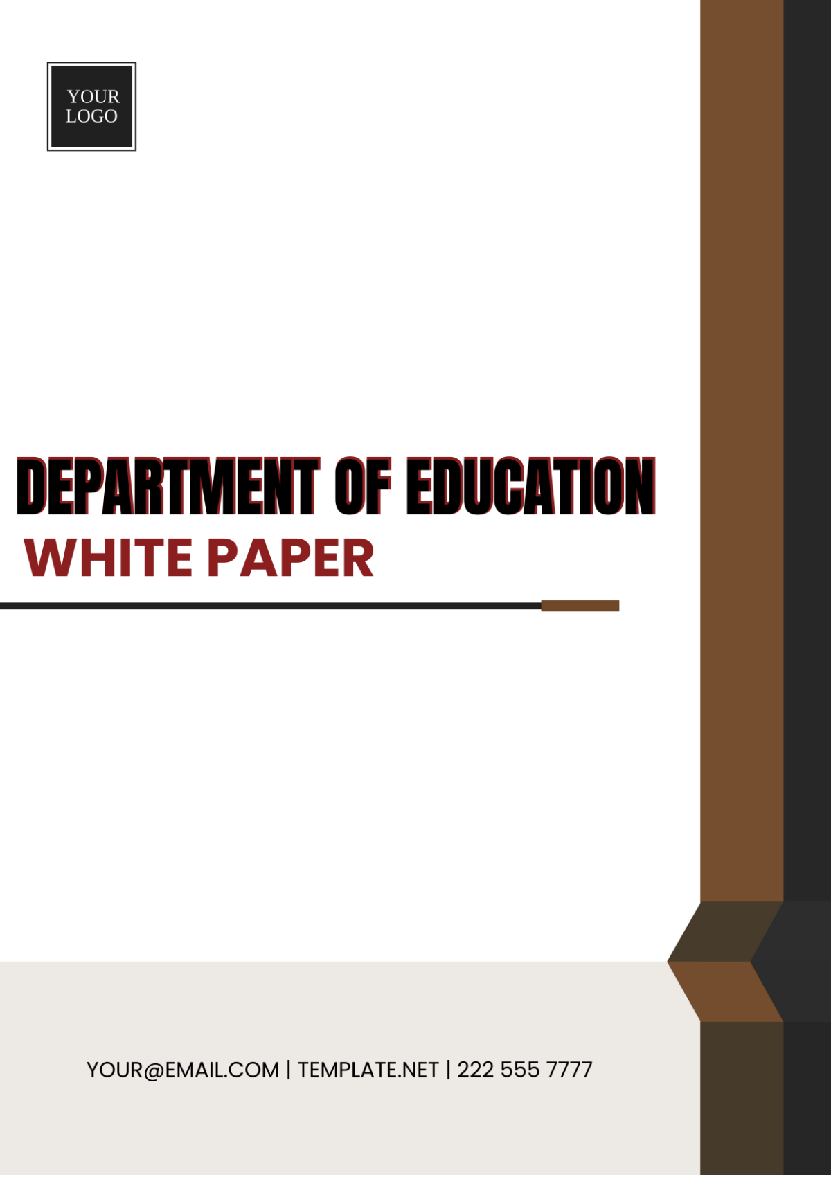 Department Of Education White Paper Template