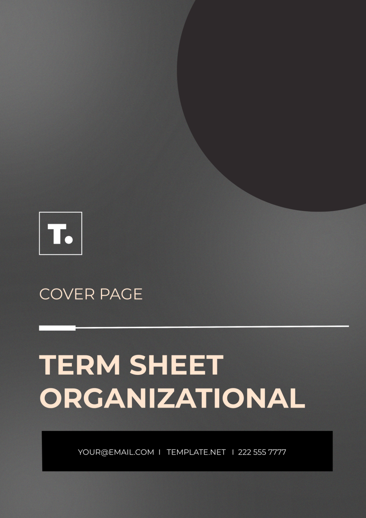 Term Sheet Organizational Cover Page