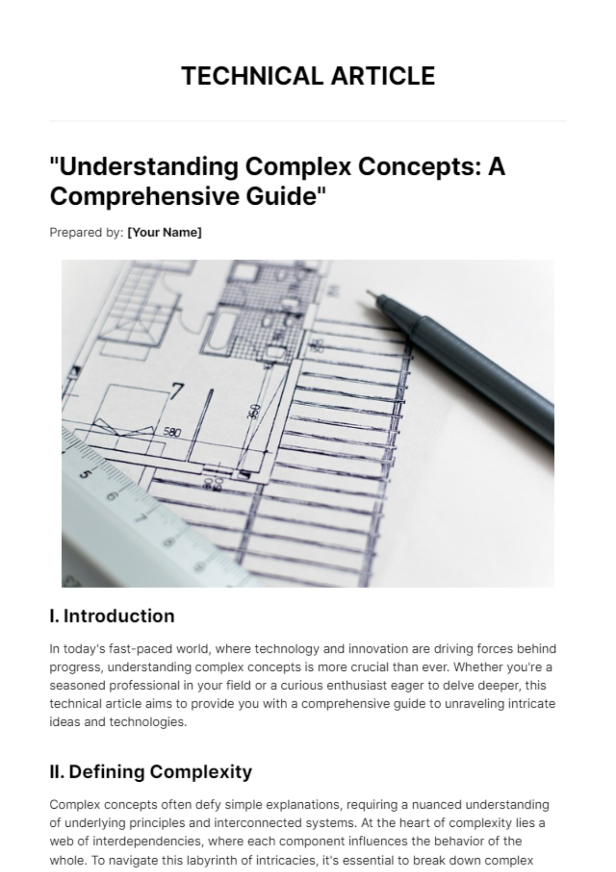 Free Technical Article Template