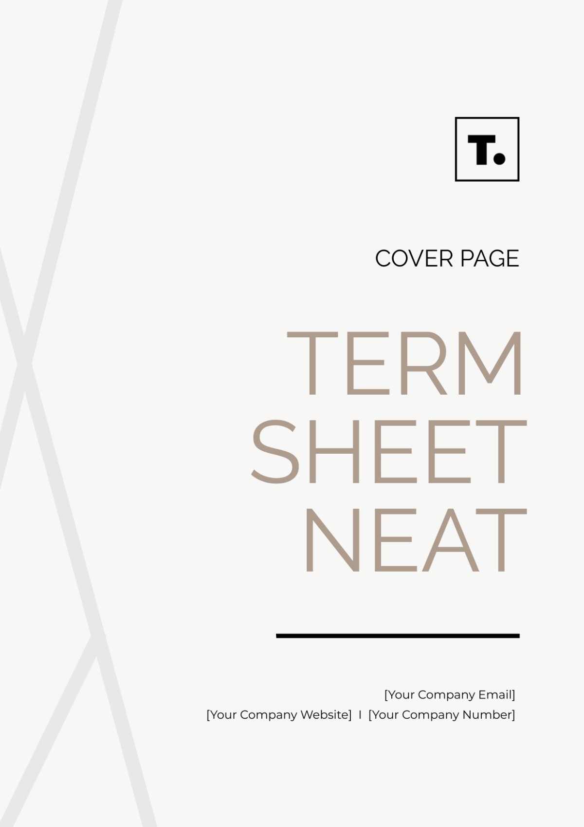 Term Sheet Neat Cover Page