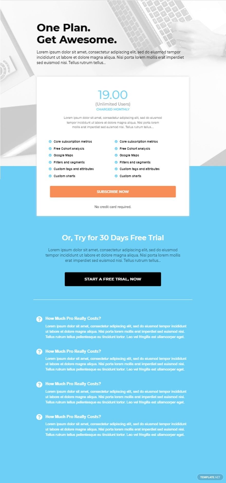 Annual SaaS Pricing Page 