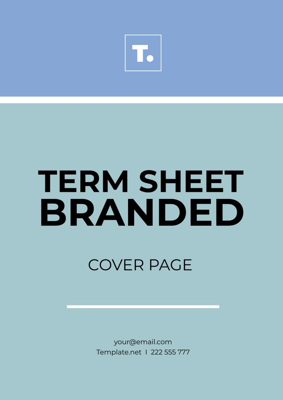 Term Sheet Branded Cover Page Template - Edit Online & Download Example ...