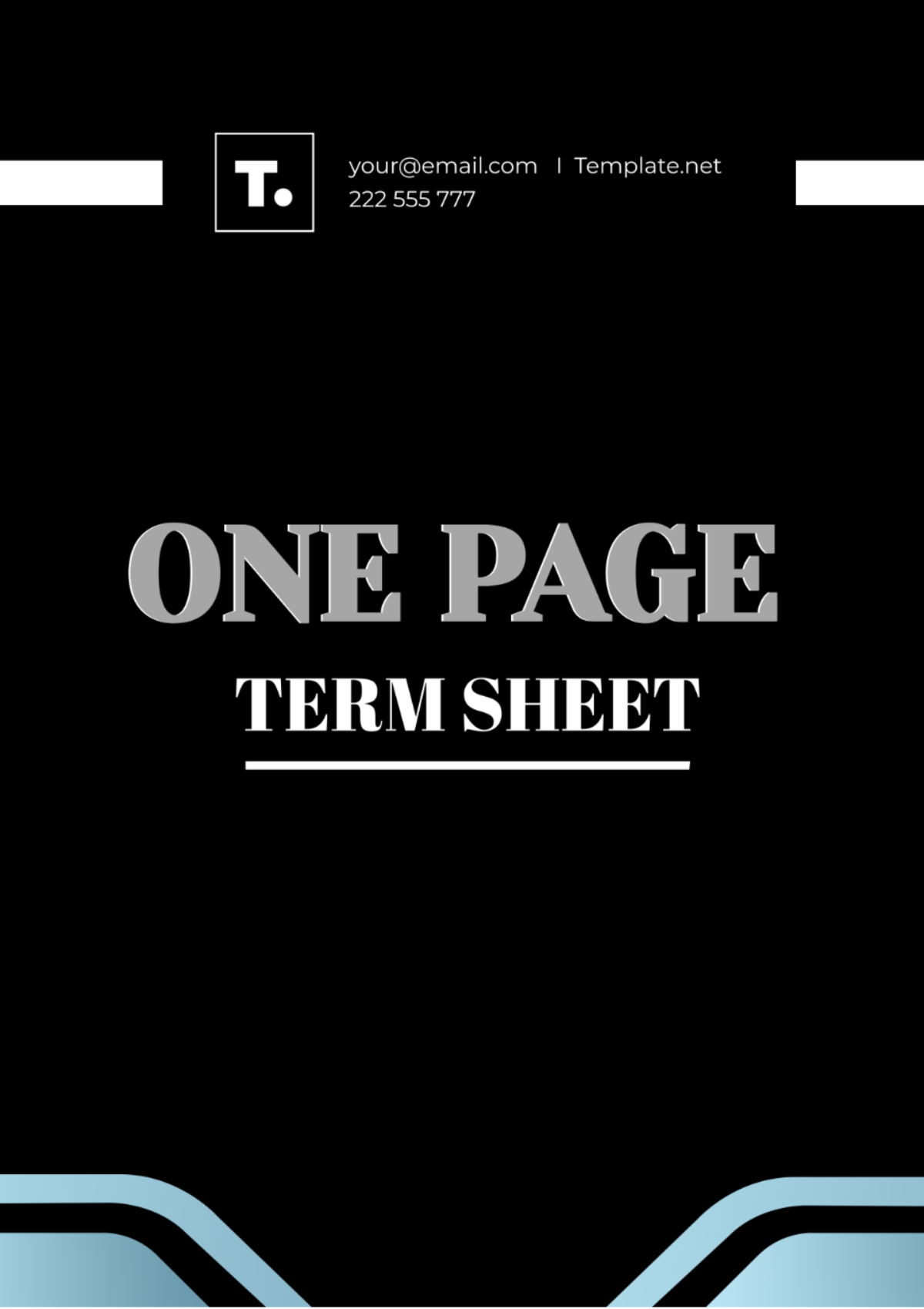 One Page Term Sheet Template