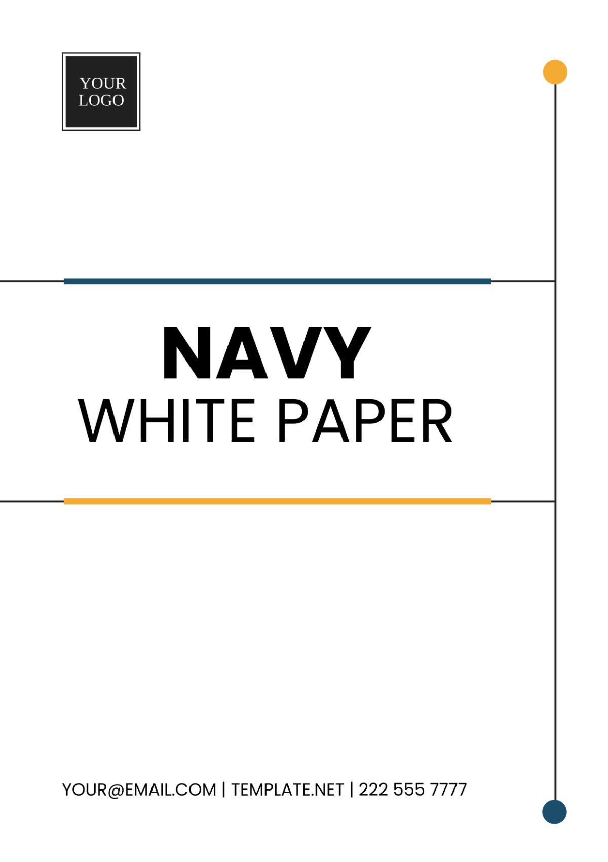 Navy White Paper Template