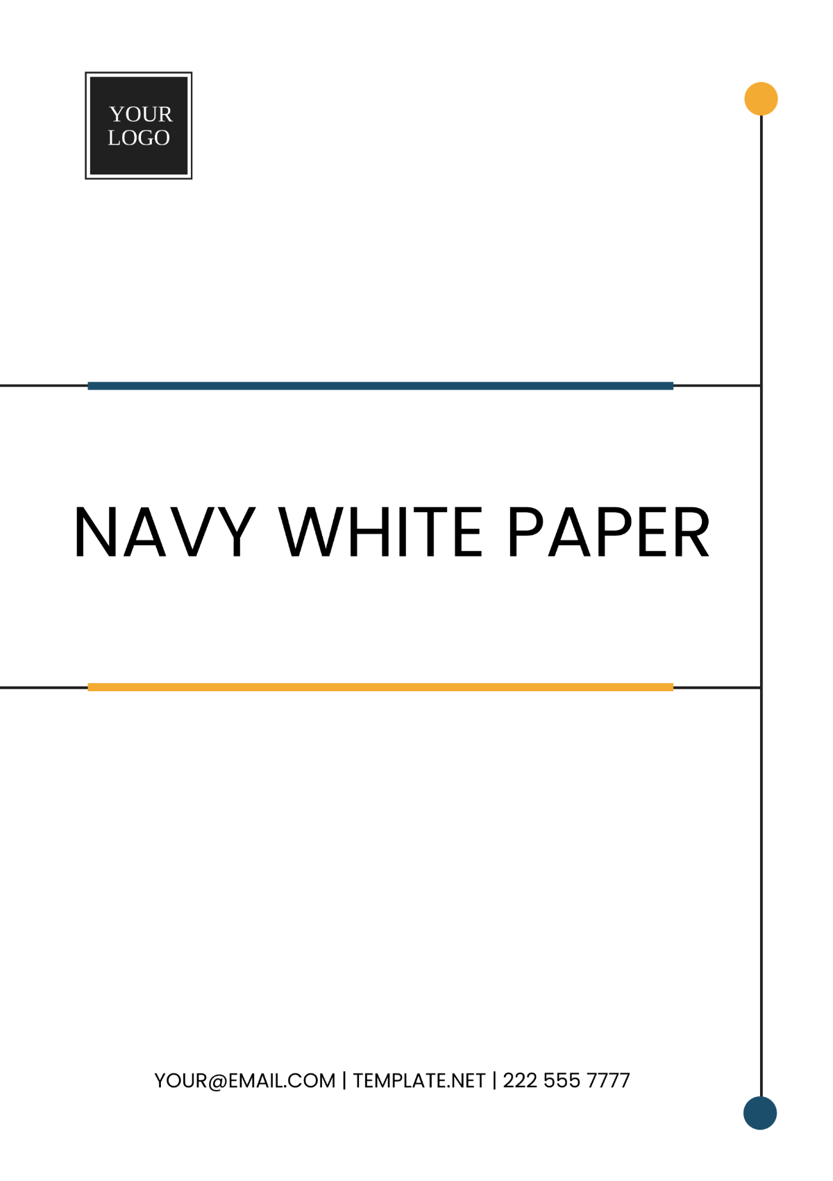 Navy White Paper Template