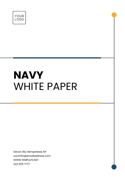 Free Navy White Paper Template to Edit Online