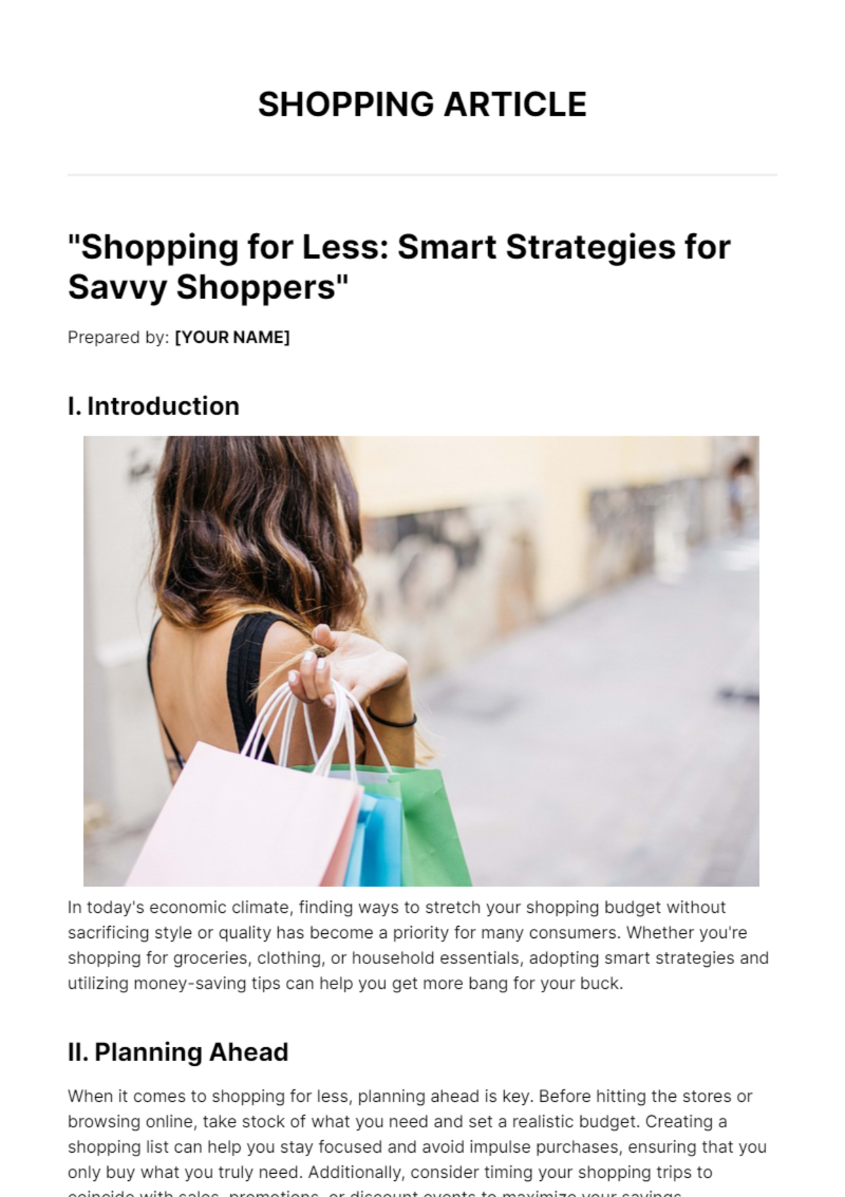 Shopping Article Template - Edit Online & Download