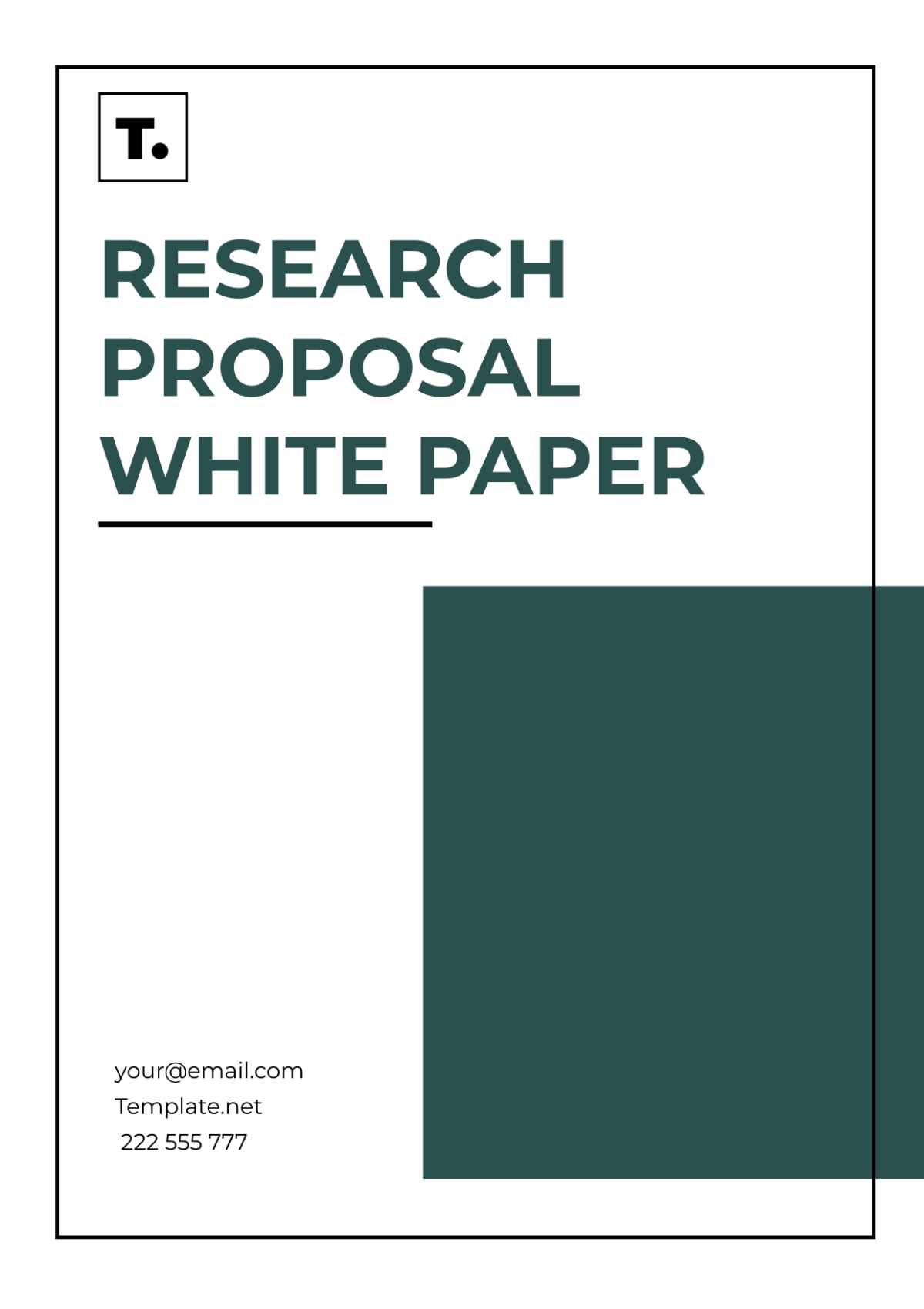 Free Research Proposal White Paper Template