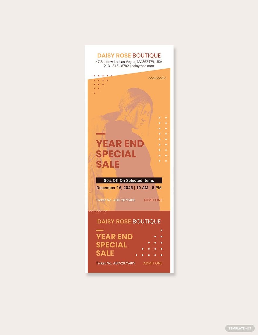 Free Blank Sale Ticket Template in Illustrator, PSD