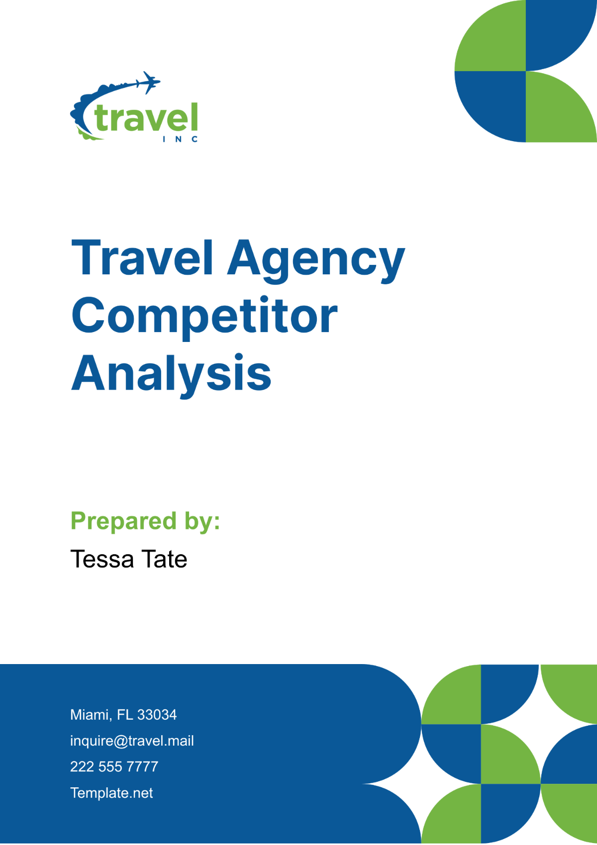 Free Travel Agency Competitor Analysis Template