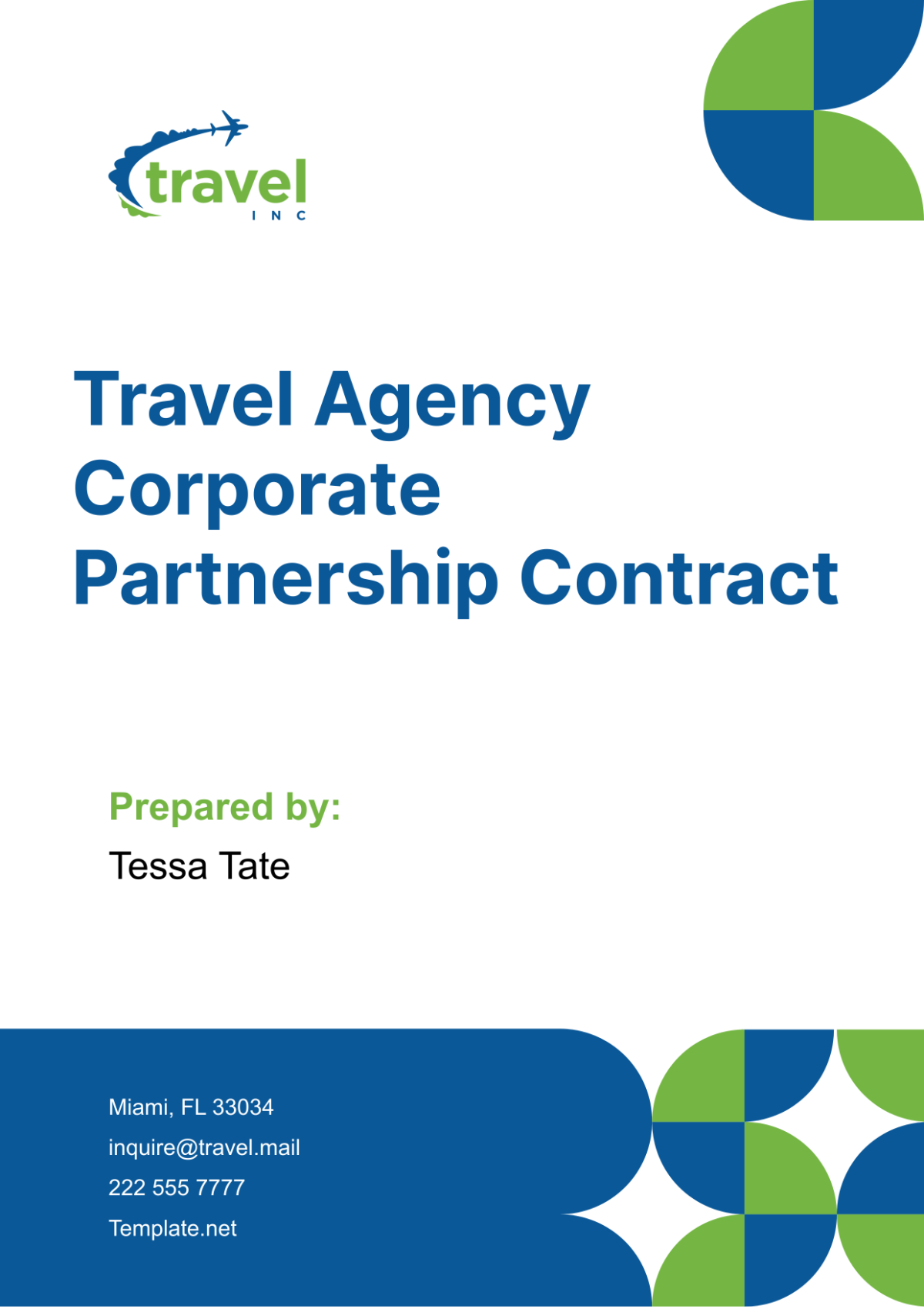 Free Travel Agency Corporate Partnership Contract Template