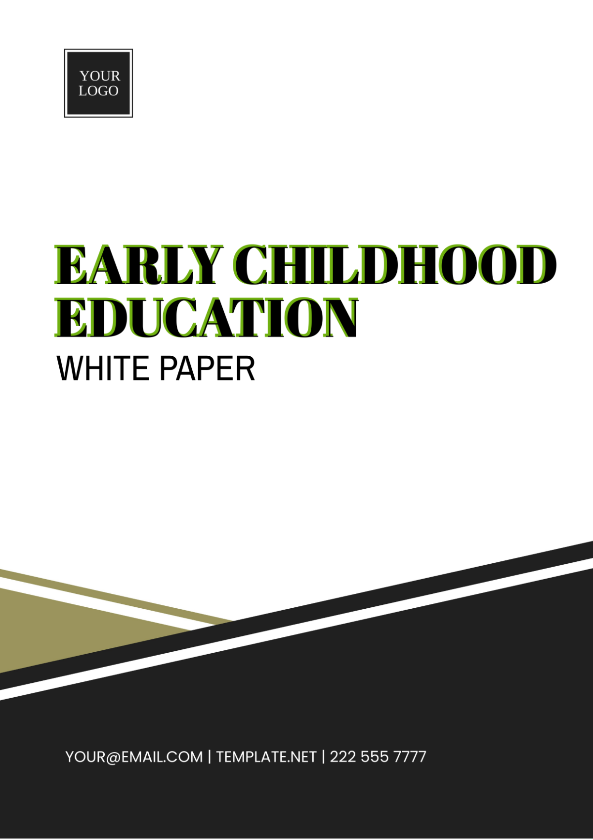 Free Early Childhood Education White Paper Template