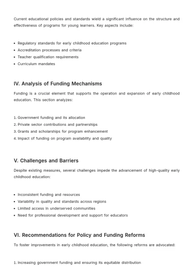 Free Early Childhood Education White Paper Template to Edit Online