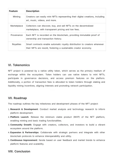 Free Nft White Paper Template to Edit Online