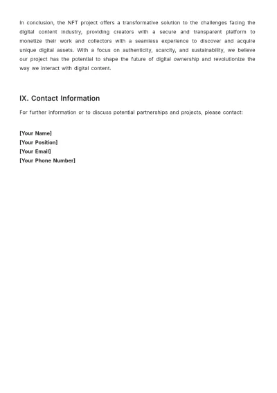 Free Nft White Paper Template to Edit Online
