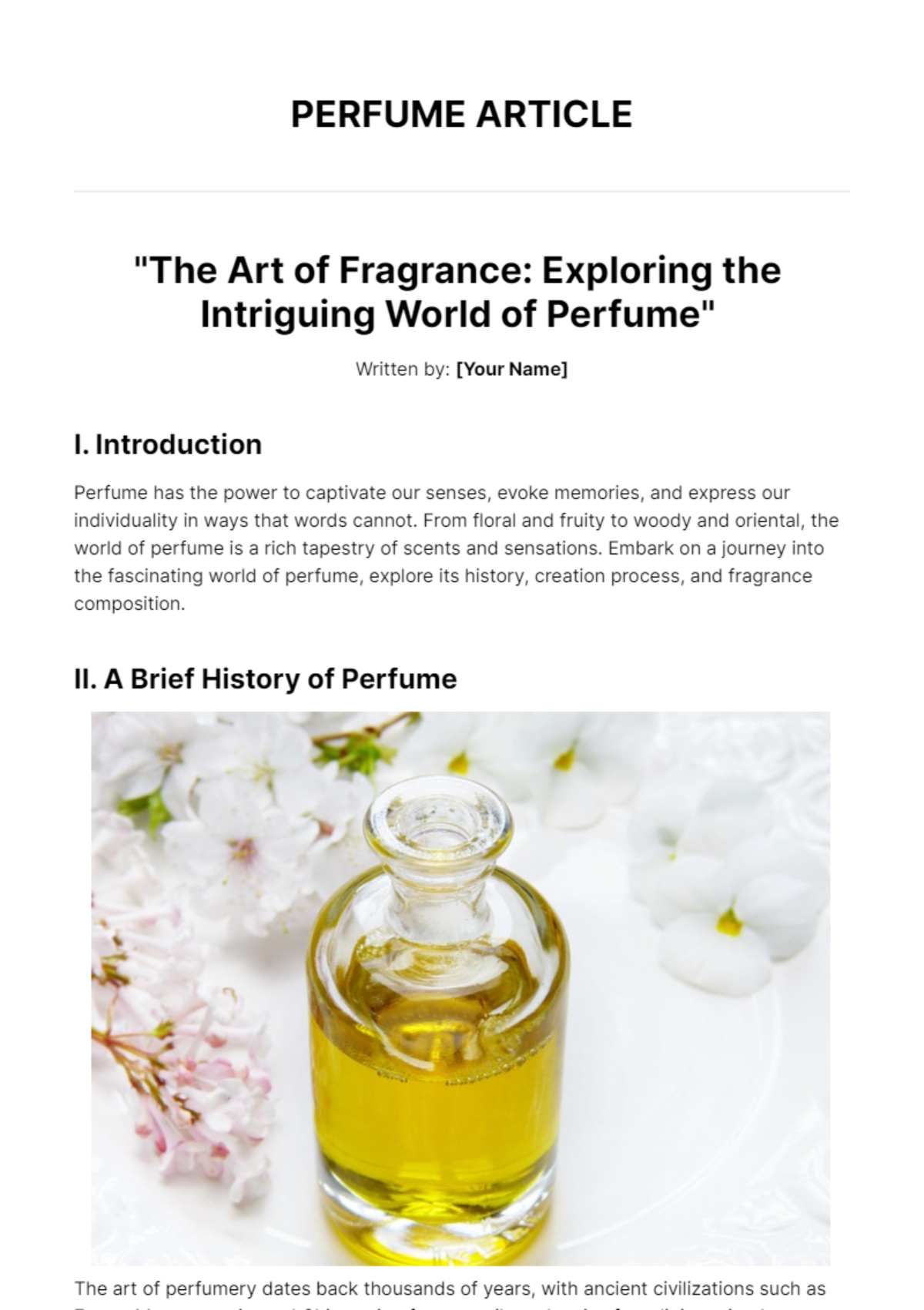 Free Perfume Article Template