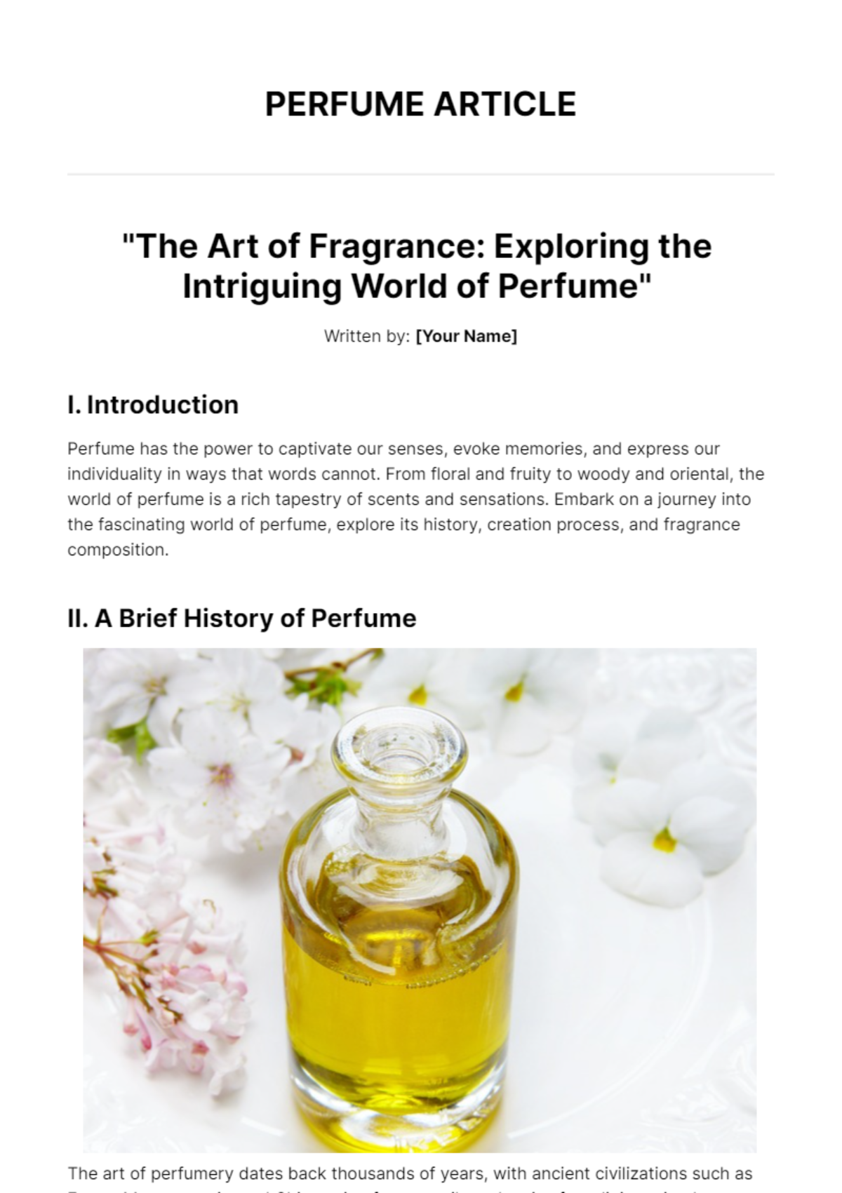 Perfume Article Template - Edit Online & Download