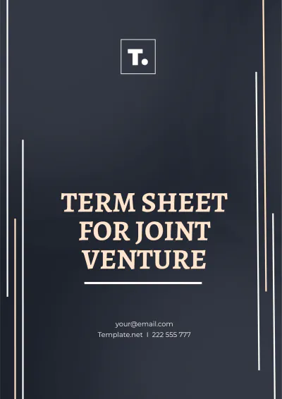 Free Term Sheet for Joint Venture Template to Edit Online