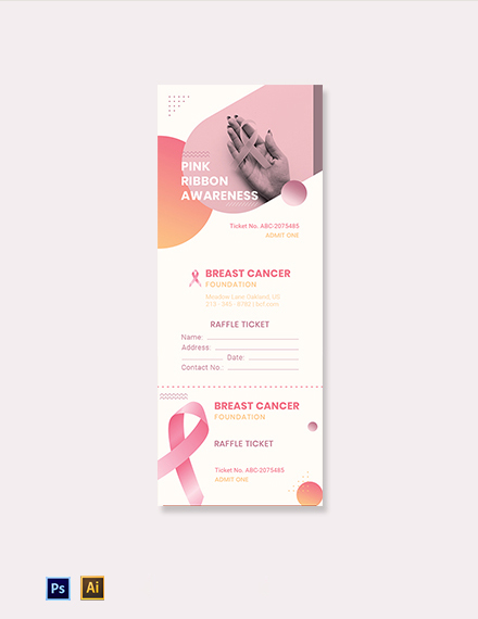 Breast Cancer Raffle Ticket Template