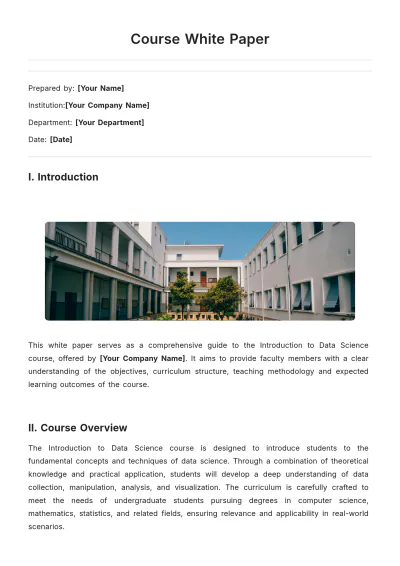 Free Course White Paper Template to Edit Online