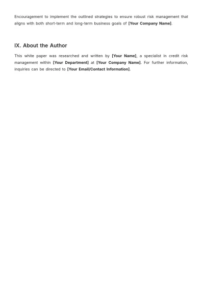 Free Credit Risk Management White Paper Template to Edit Online