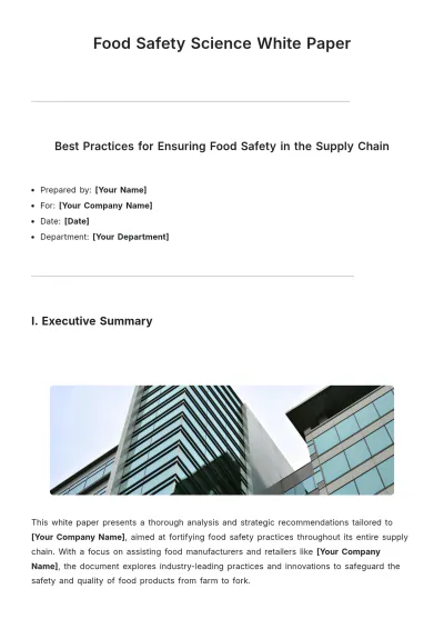 Free Food Safety Science White Paper Template to Edit Online