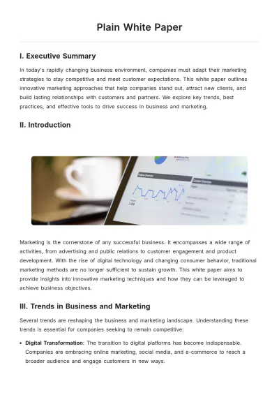Free Plain White Paper Template to Edit Online