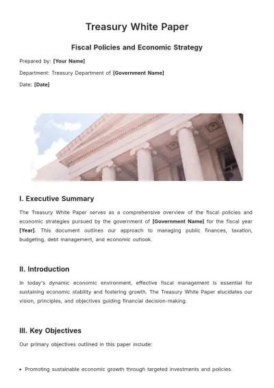 Free Treasury White Paper Template to Edit Online