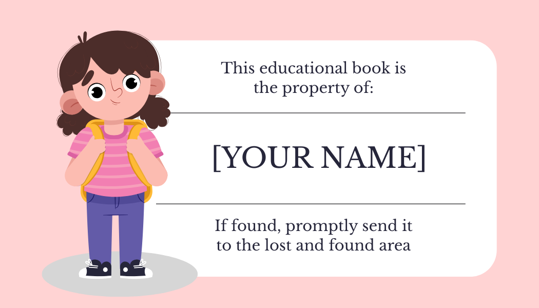 Free Student Book Label Template
