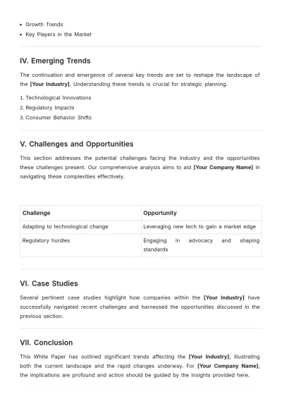 Free Short White Paper Template to Edit Online