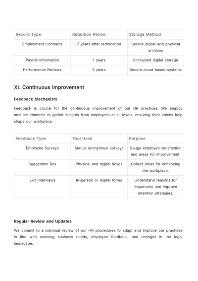 Free Travel Agency HR Procedure Template to Edit Online
