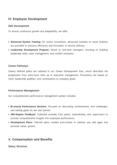 Free Travel Agency HR Procedure Template to Edit Online