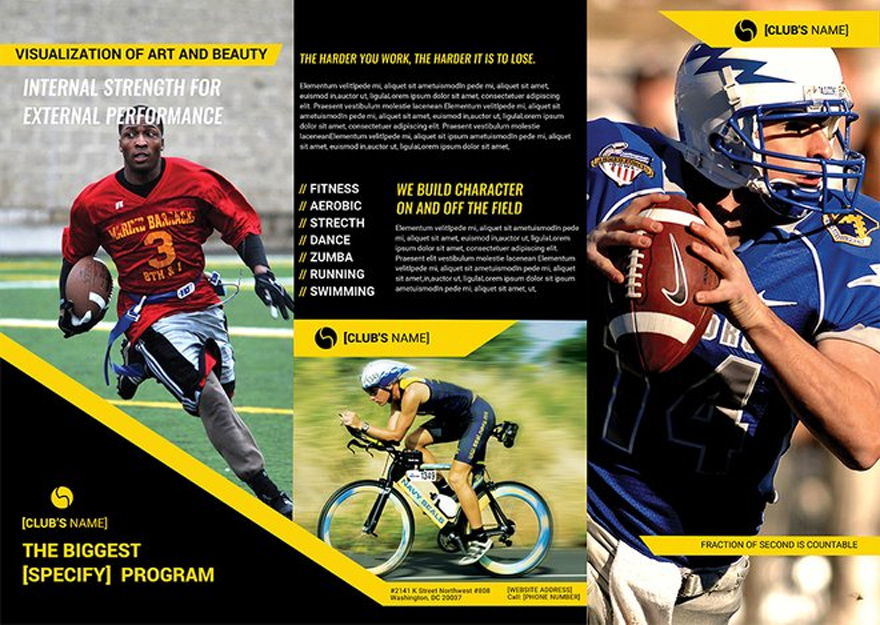 Sports Tri-Fold Brochure Template