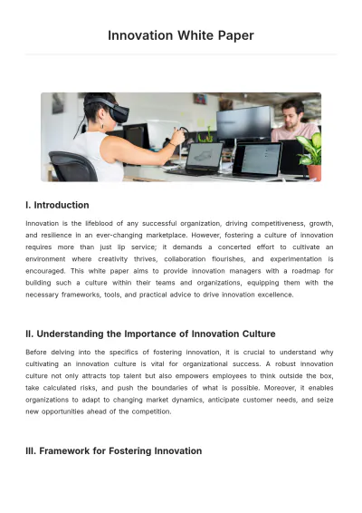 Free Innovation White Paper Template to Edit Online