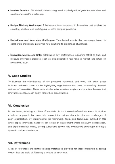 Free Innovation White Paper Template to Edit Online