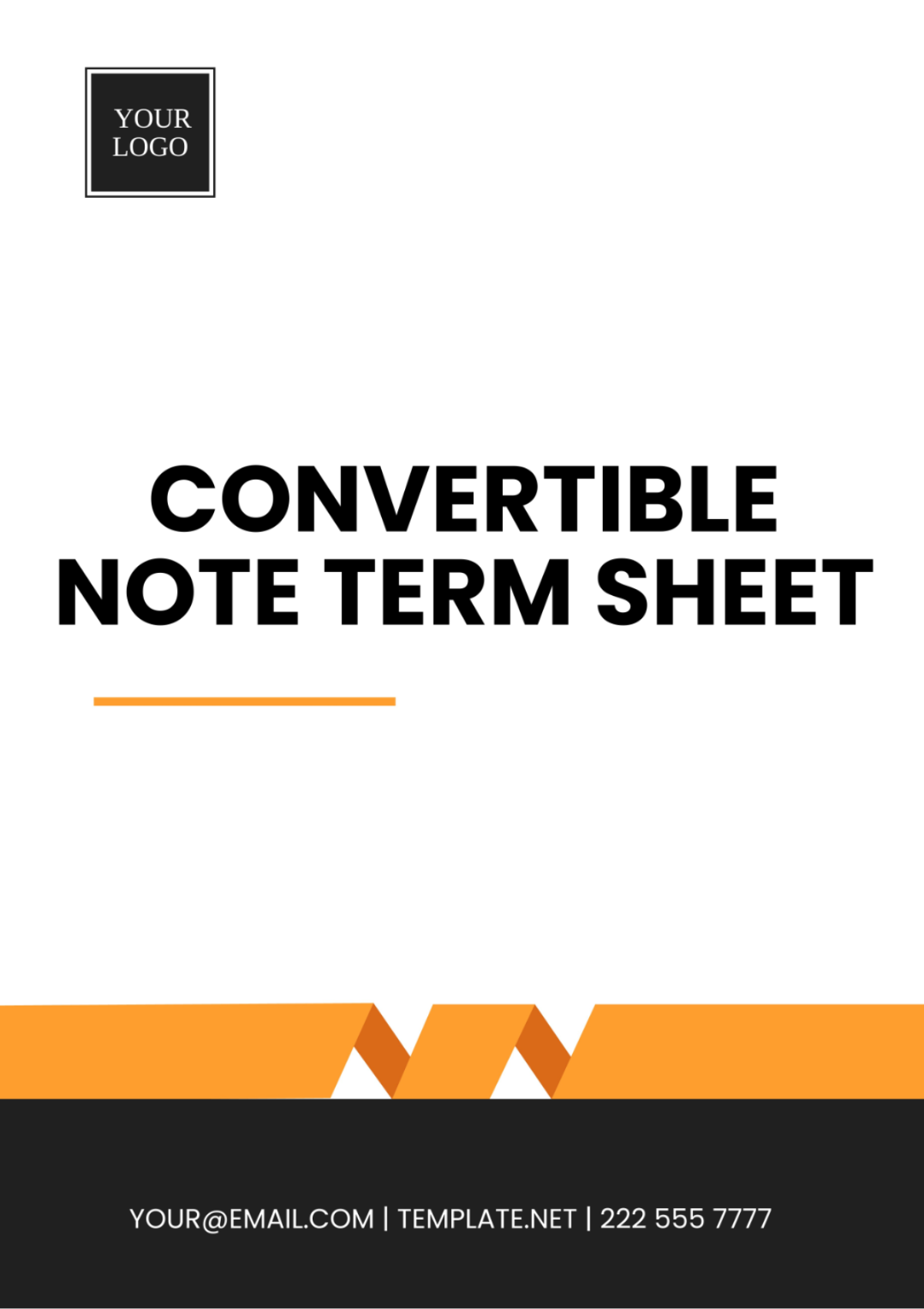 Convertible Note Term Sheet Template