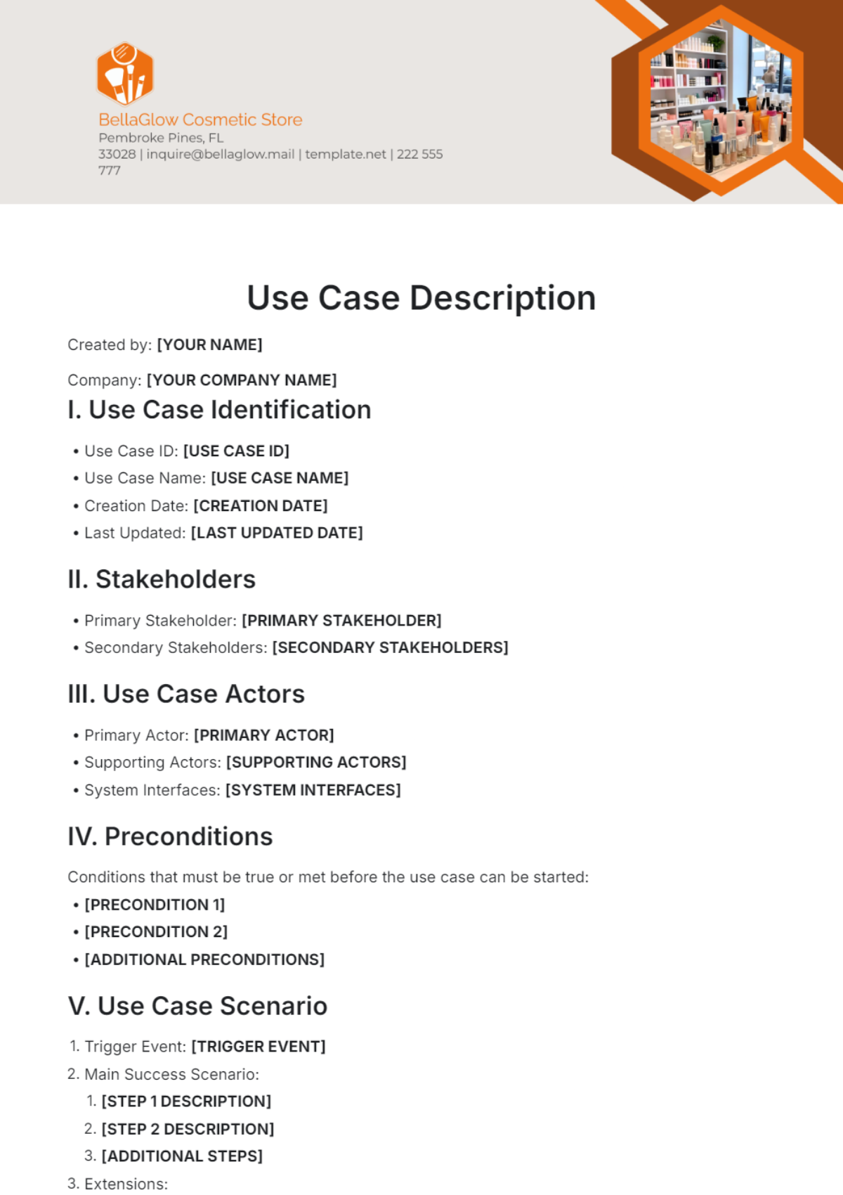 Printable Use Case Description Template - Edit Online & Download