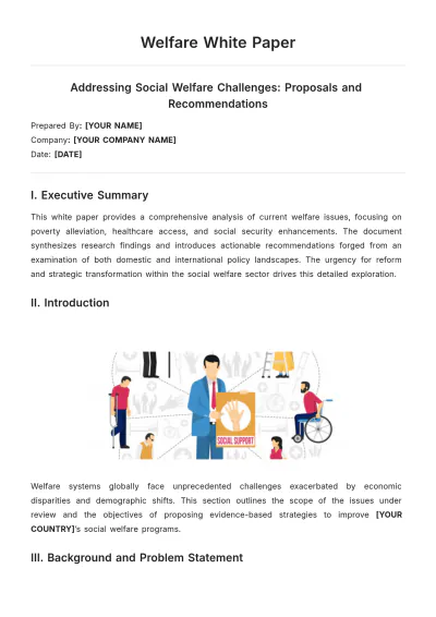 Free Welfare White Paper Template to Edit Online