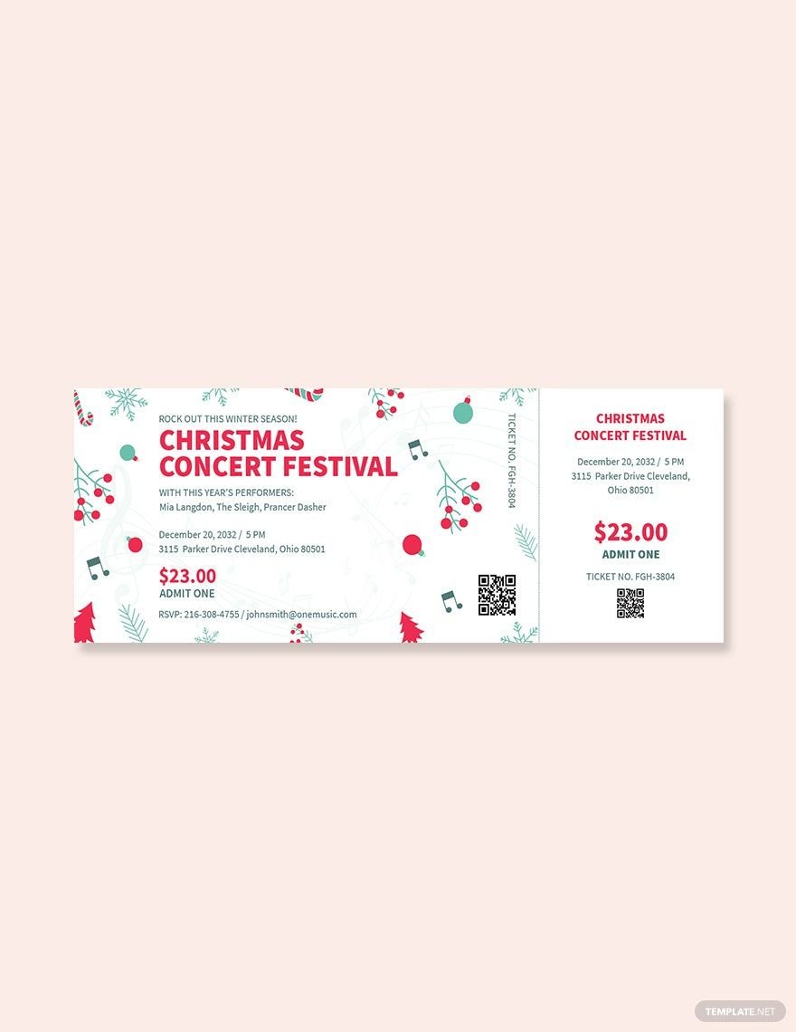 Christmas Concert Ticket Template