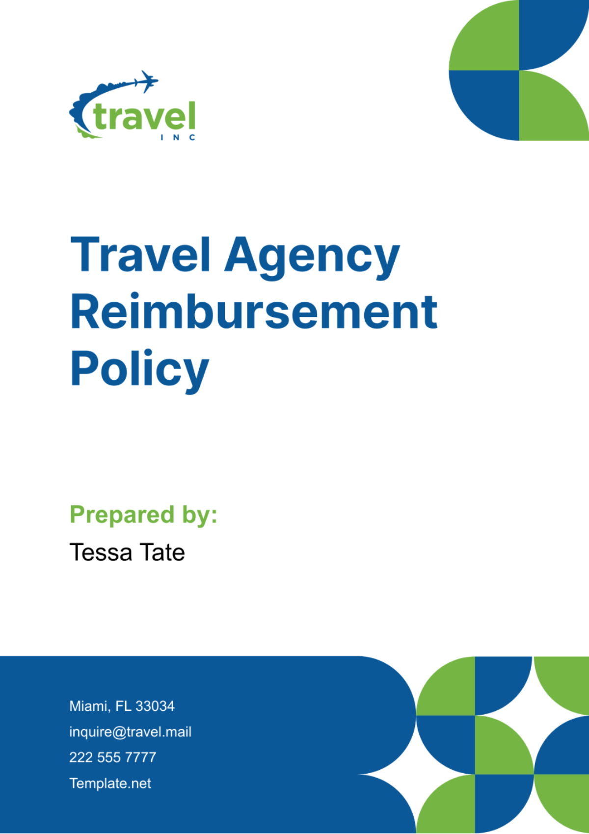 Free Travel Agency Reimbursement Policy Template