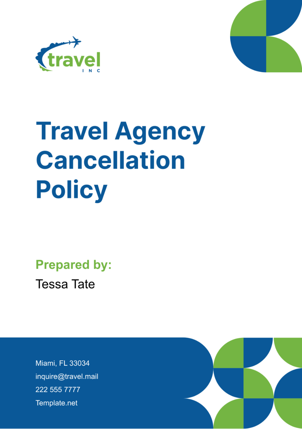 Travel Agency Cancellation Policy Template - Edit Online & Download