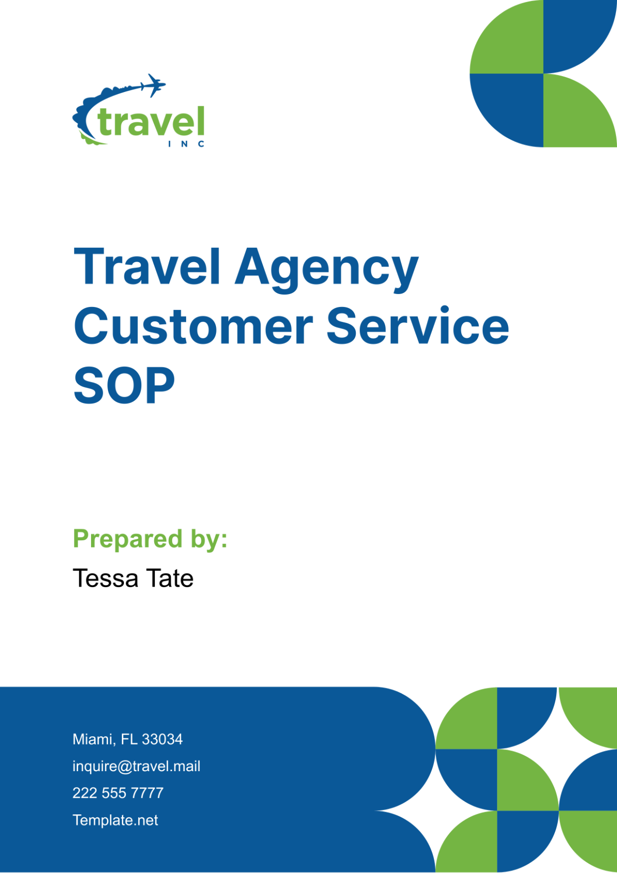 Travel Agency Customer Service SOP Template