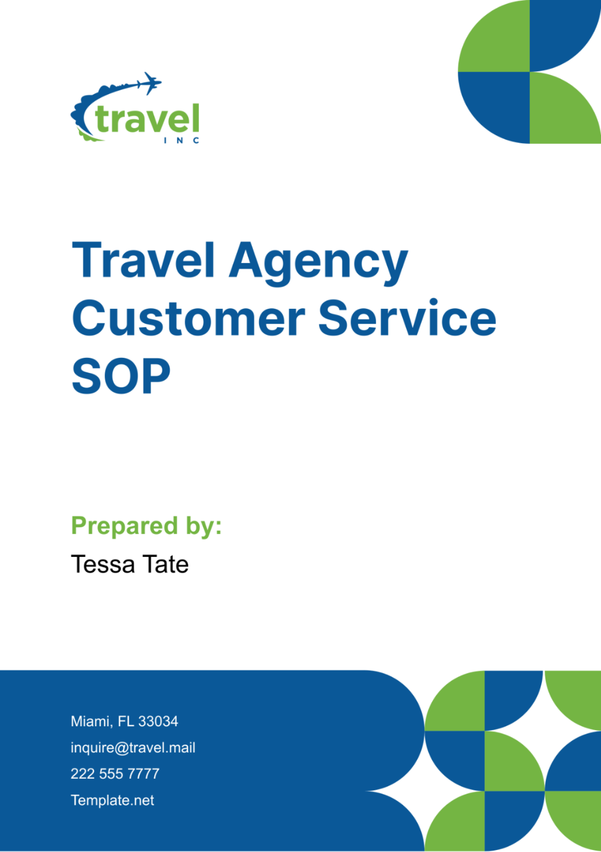 Travel Agency Customer Service SOP Template - Edit Online & Download