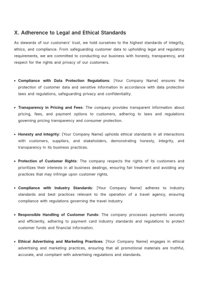 Free Travel Agency Customer Service SOP Template to Edit Online