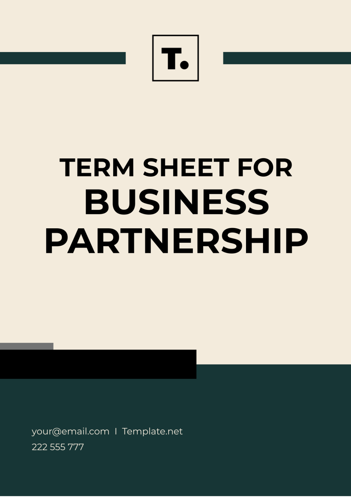 Free Term Sheet for Business Partnership Template