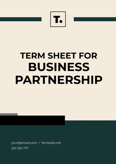 Free Term Sheet for Business Partnership Template to Edit Online