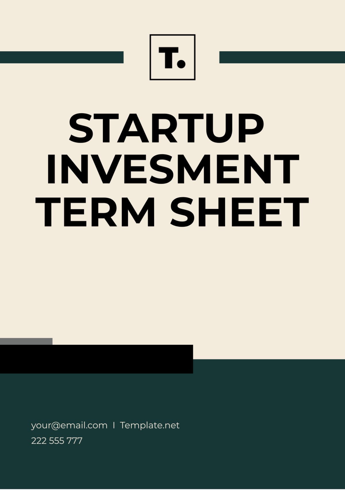 Startup Investment Term Sheet Template