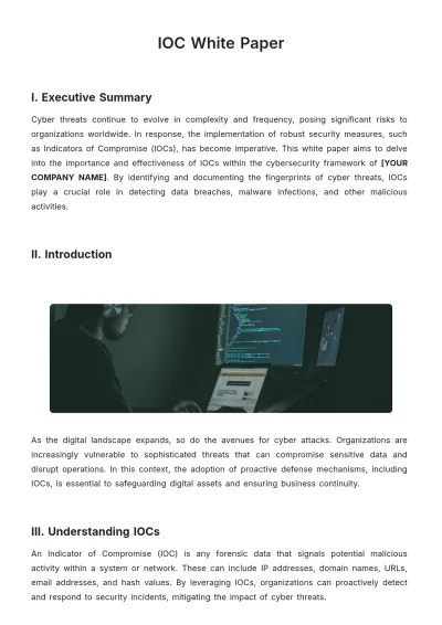 Free IOC White Paper Template to Edit Online